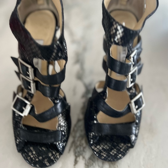 Jimmy Choo Black leather strappy heels - Picture 3 of 4